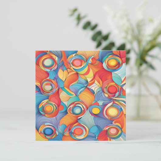 Abstrakte Blume Feiertagskarte (Stehend Vorderseite)