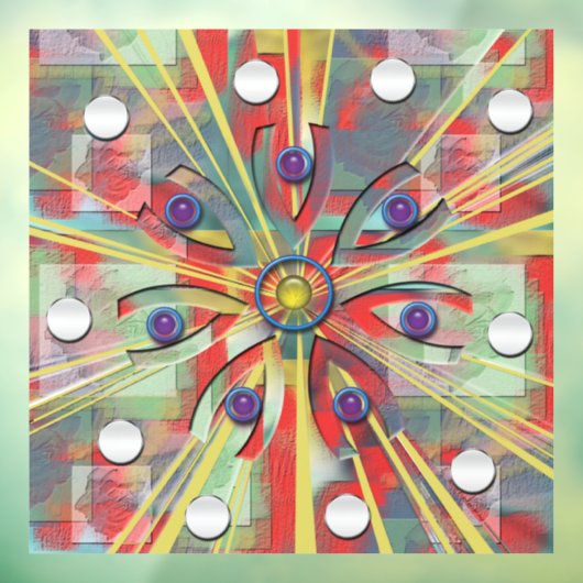 Abstrakte Blume Fensteraufkleber (Blatt 3)