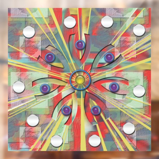 Abstrakte Blume Fensteraufkleber (Blatt 2)