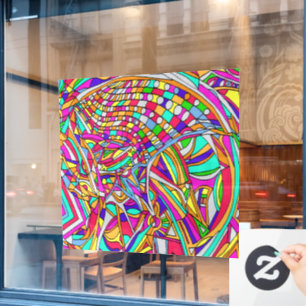 Abstrakte Blume Fensteraufkleber