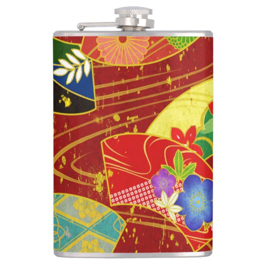 Abstrakte Blume Flachmann (Vorderseite)