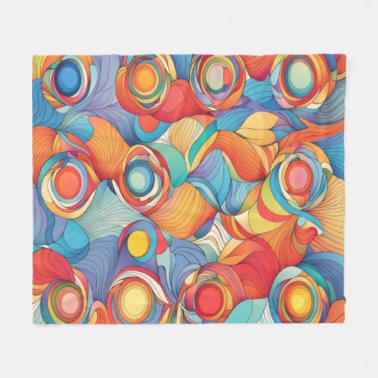 Abstrakte Blume Fleecedecke (Vorderseite (Horizontal))