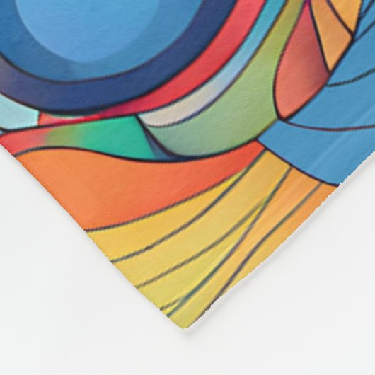 Abstrakte Blume Fleecedecke (Ecke)