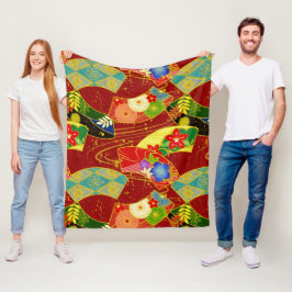 Abstrakte Blume Fleecedecke