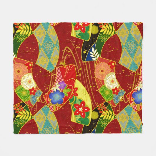 Abstrakte Blume Fleecedecke (Vorderseite (Horizontal))