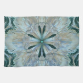 Abstrakte Blume Fraktal Aquamarin Geschirrtuch (Horizontal)