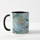 Abstrakte Blume Fraktal Aquamarin Tasse (Links)