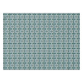 Abstrakte Blume Fraktal Aquamarin Tischdecke (Vorderseite (Horizontal))