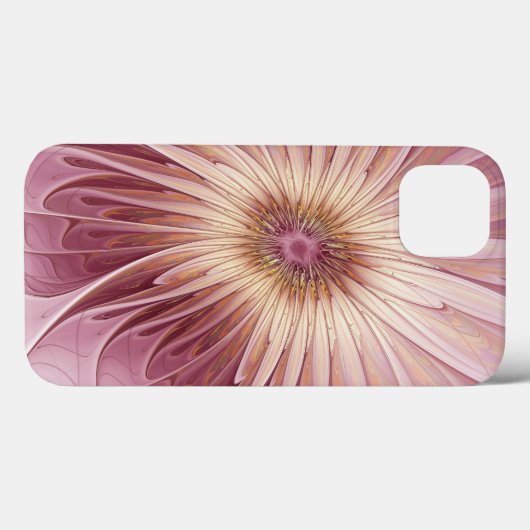 Abstrakte Blume Fraktal Kunst und Schatten Burgund Case-Mate iPhone Hülle (Rückseite (Horizontal))