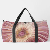 Abstrakte Blume Fraktal Kunst und Schatten Burgund Duffle Bag (Rückseite)