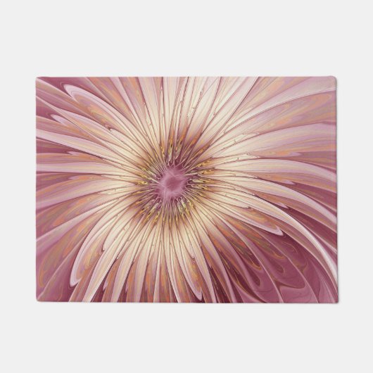 Abstrakte Blume Fraktal Kunst und Schatten Burgund Fußmatte (Vorderseite)