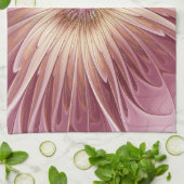 Abstrakte Blume Fraktal Kunst und Schatten Burgund Geschirrtuch (Gefaltet)