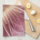 Abstrakte Blume Fraktal Kunst und Schatten Burgund Geschirrtuch (Viertel Falte)