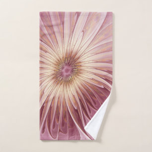 Abstrakte Blume Fraktal Kunst und Schatten Burgund Handtuch