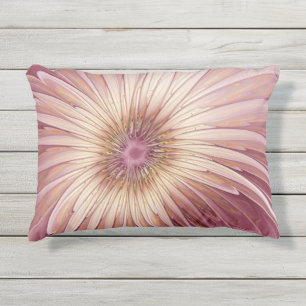 Abstrakte Blume Fraktal Kunst und Schatten Burgund Kissen Für Draußen