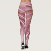 Abstrakte Blume Fraktal Kunst und Schatten Burgund Leggings (Rückseite)