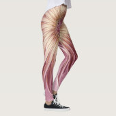 Abstrakte Blume Fraktal Kunst und Schatten Burgund Leggings (Rechts)