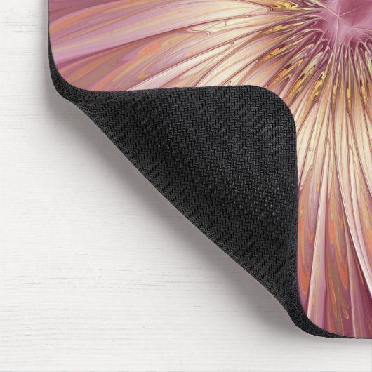 Abstrakte Blume Fraktal Kunst und Schatten Burgund Mousepad (Ecke)
