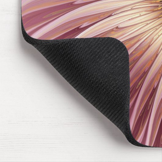 Abstrakte Blume Fraktal Kunst und Schatten Burgund Mousepad (Ecke)