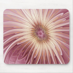 Abstrakte Blume Fraktal Kunst und Schatten Burgund Mousepad