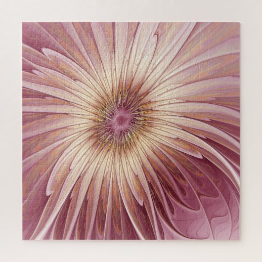 Abstrakte Blume Fraktal Kunst und Schatten Burgund Puzzle (Vertikal)