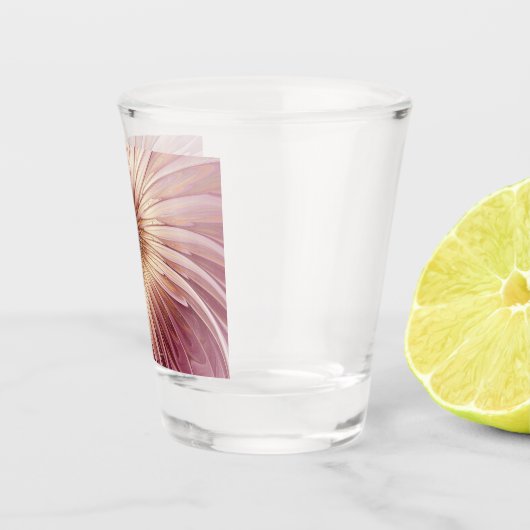 Abstrakte Blume Fraktal Kunst und Schatten Burgund Schnapsglas (Rechts)