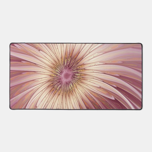 Abstrakte Blume Fraktal Kunst und Schatten Burgund Schreibtischunterlage (Vorderseite)