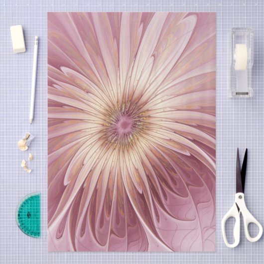 Abstrakte Blume Fraktal Kunst und Schatten Burgund Seidenpapier (Handwerk)