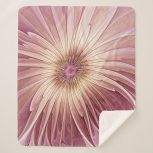Abstrakte Blume Fraktal Kunst und Schatten Burgund Sherpadecke