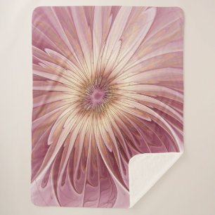 Abstrakte Blume Fraktal Kunst und Schatten Burgund Sherpadecke