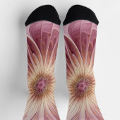 Abstrakte Blume Fraktal Kunst und Schatten Burgund Socken (Oben)