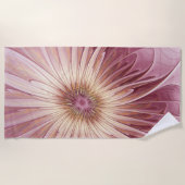 Abstrakte Blume Fraktal Kunst und Schatten Burgund Strandtuch (Vorderseite)