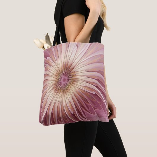 Abstrakte Blume Fraktal Kunst und Schatten Burgund Tasche (Von Nahem)