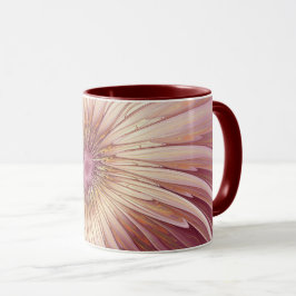 Abstrakte Blume Fraktal Kunst und Schatten Burgund Tasse