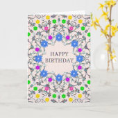 Abstrakte Blume Geburtskarte Karte (Gelbe Blume)