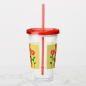 Abstrakte Blume Gelb auf Zweigstellen Acryltrinkbecher (Rechts)