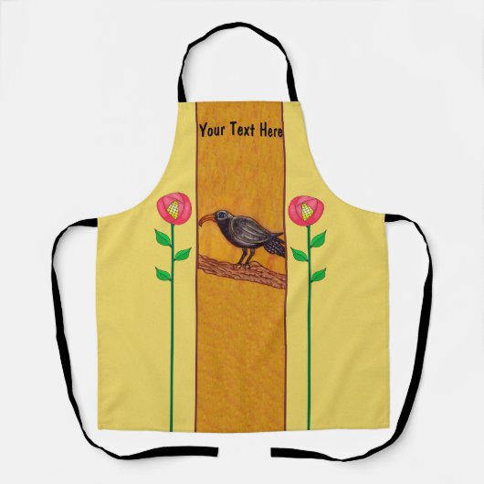 Abstrakte Blume Gelb auf Zweigstellen Schürze (Vorderseite)