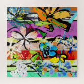 Abstrakte Blume, Geometrische Linien. Puzzle (Horizontal)
