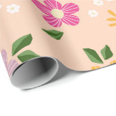 Abstrakte Blume Geschenkpapier (Rolleneckpunkt)