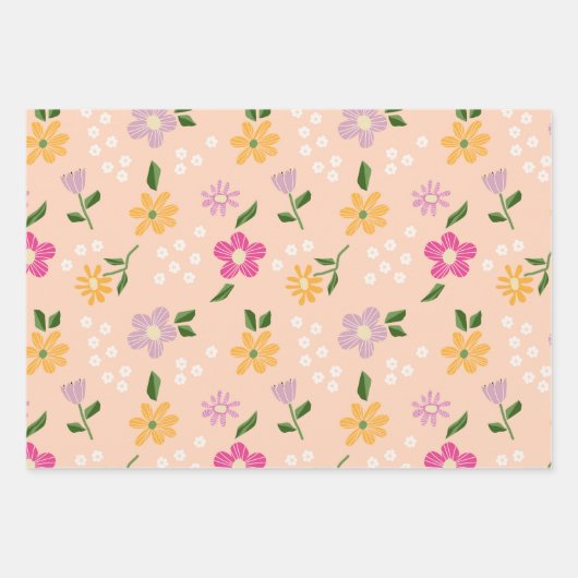 Abstrakte Blume Geschenkpapier Set (Vorderseite 3)