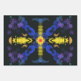 Abstrakte Blume Geschenkwrap Geschenkpapier Set