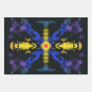 Abstrakte Blume Geschenkwrap Geschenkpapier Set