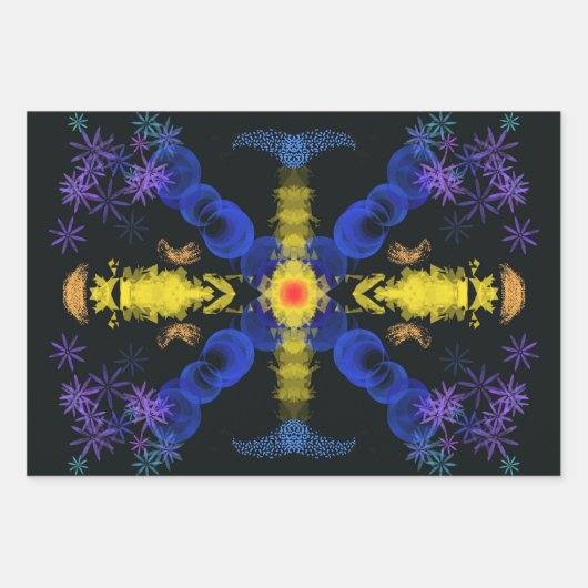 Abstrakte Blume Geschenkwrap Geschenkpapier Set (Vorderseite)