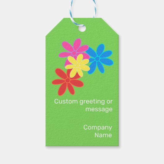 ABSTRAKTE BLUME GREEN BLUE PINK ROTER NAME GESCHENKANHÄNGER (Vorderseite)