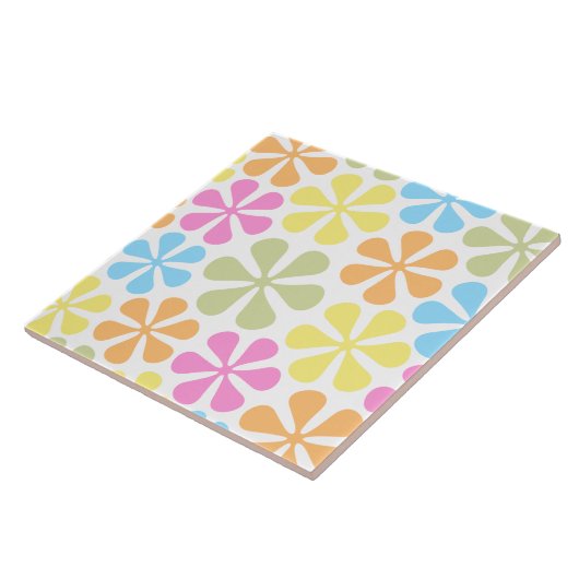 Abstrakte Blume Helle Farbmischung Fliese (Seite)