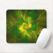 Abstrakte Blume hellgelbe und grüne Muster Mousepad (Mit Mouse)