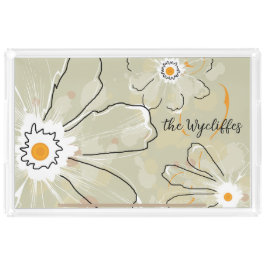 Abstrakte Blume Hinzufügen eines großen Namens Acryl Tablett