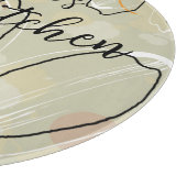 Abstrakte Blume Hinzufügen eines Namens 12"-Glases Schneidebrett (Ecke)