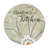 Abstrakte Blume Hinzufügen eines Namens 12"-Glases Schneidebrett (Vorderseite)