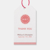 Abstrakte Blume Hochzeit Danke Geschenkanhänger (Vorderseite)